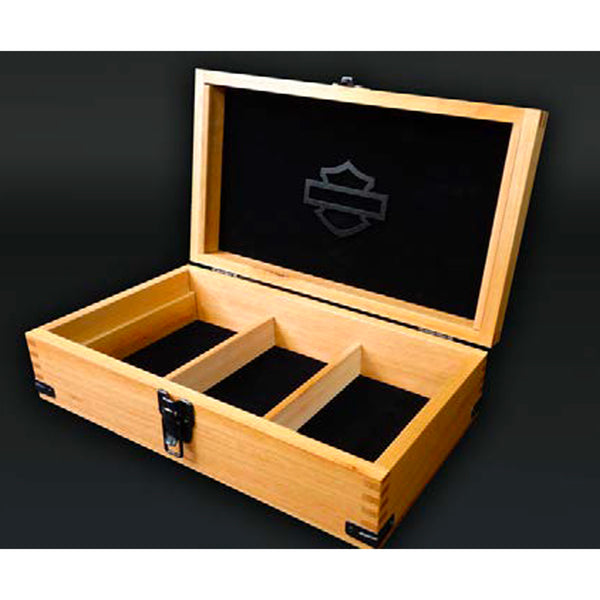 Harley-Davidson Deluxe 4 In 1 Handcrafted Cherry Wood Game Box Set, DW66916