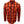 A long-sleeve button-up flannel shirt in a vibrant orange, red, and brown plaid pattern, featuring two buttoned chest pockets and a visible Doc Marting brand patch on the left chest.