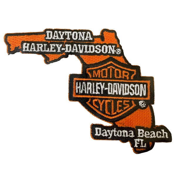 Teddy Morse's Daytona Harley-Davidson Embroidered Florida State Small Patch, Orange HD201500