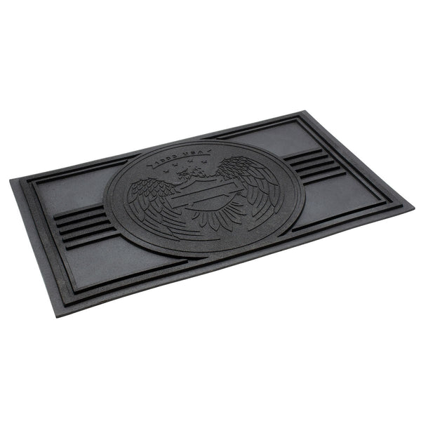 Harley-Davidson Open B&S Eagle Rubber 30" x 18" Entry Mat, Black, HDL-10077