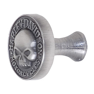 Harley-Davidson Willie G Skull Logo Hand Polished Knob, Antique Pewter Finish, HDL-10111