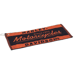 Harley-Davidson H-D Motorcycles Terry Cotton Bar Towel, Black/Orange HDL-18502