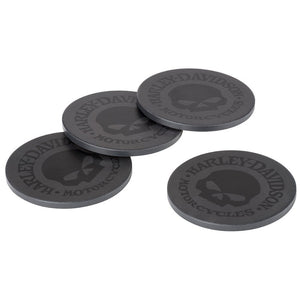 Harley-Davidson Willie G Skull Stone Matte Black Coaster Set Of Four HDL-18590