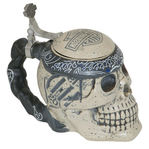 Harley-Davidson Bar & Shield Logo Sculpted Ceramic Skull Stein, 24 oz. HDL-18606