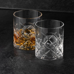 Harley-Davidson Willie G. Skull Crystal 12 oz. Debossed DOF Glass Set, HDL-18832