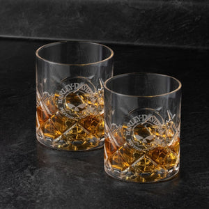 Harley-Davidson Willie G. Skull Crystal 12 oz. Debossed DOF Glass Set, HDL-18832