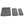 Set of three gray towels with a logo on a white background