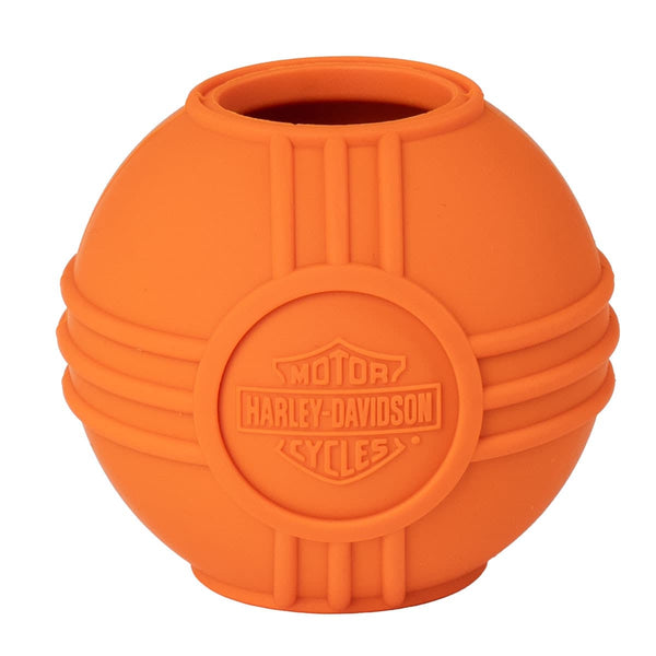 Harley-Davidson Embossed Bar & Shield Logo Heavy-Duty Rubber Ball Toy, Orange HDX-90233