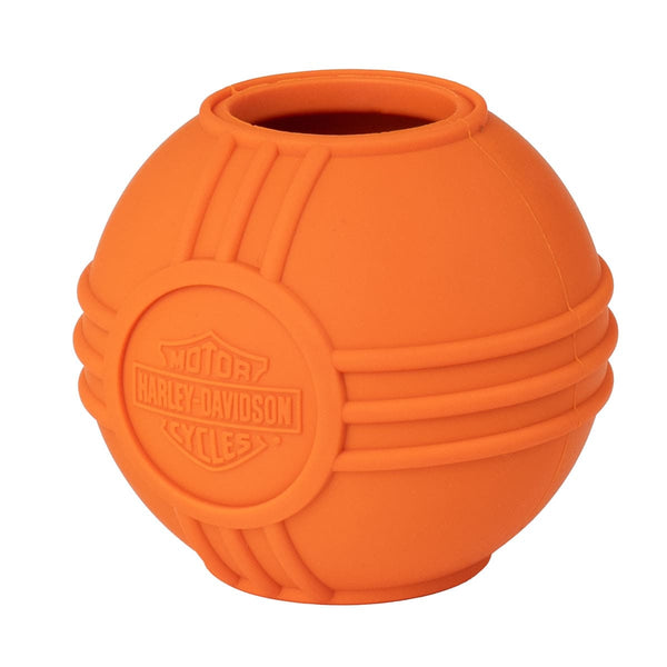 Harley-Davidson Embossed Bar & Shield Logo Heavy-Duty Rubber Ball Toy, Orange HDX-90233