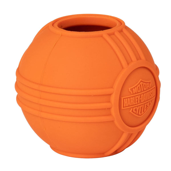 Harley-Davidson Embossed Bar & Shield Logo Heavy-Duty Rubber Ball Toy, Orange HDX-90233