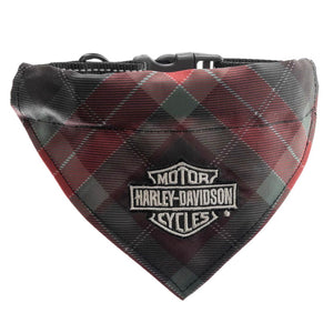 Plaid patterned pouch with Harley-Davidson logo on a white background