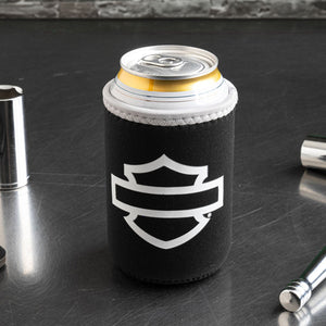 Harley-Davidson Open Bar & Shield Magnetic Neoprene Can Cooler Coozie, Black HDX-98549