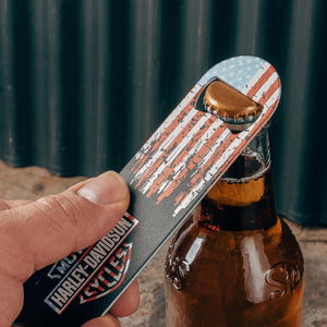Harley-Davidson Americana Metal Patriotic Stainless Steel Single Bottle Opener, HDX-98554