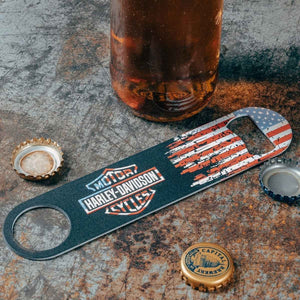 Harley-Davidson Americana Metal Patriotic Stainless Steel Single Bottle Opener, HDX-98554