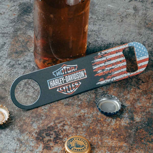 Harley-Davidson Americana Metal Patriotic Stainless Steel Single Bottle Opener, HDX-98554