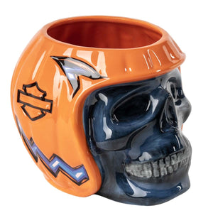 Harley-Davidson Skull O'Lantern Custom Sculpted Ceramic Candy Dish Black/Orange HDX-98556
