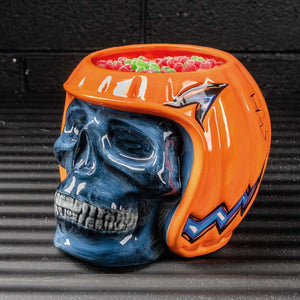 Harley-Davidson Skull O'Lantern Custom Sculpted Ceramic Candy Dish Black/Orange HDX-98556