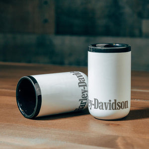 Harley-Davidson Two-Tone Scripted Shot Glass Set of 2, White/Black HDX-98660