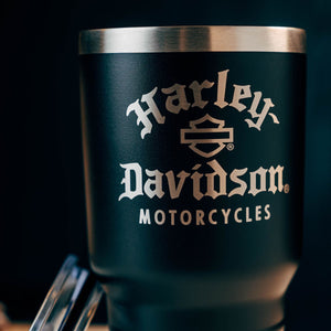 Harley-Davidson Travel Decanter Set - Glass Decanter With Insulated Steel Case & Convertible Cups