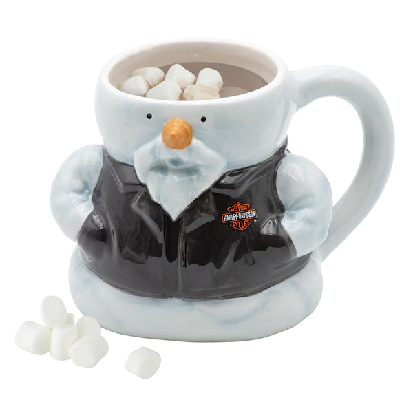 Harley-Davidson Holiday Sculpted Biker Snowman 23 oz. Coffee Mug, HDX-98668