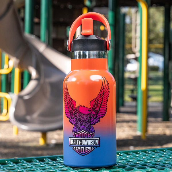 Harley-Davidson Kid's Vivid Eagle Stainless Steel 12 oz. Travel Mug, Orange/Blue HDX-98678