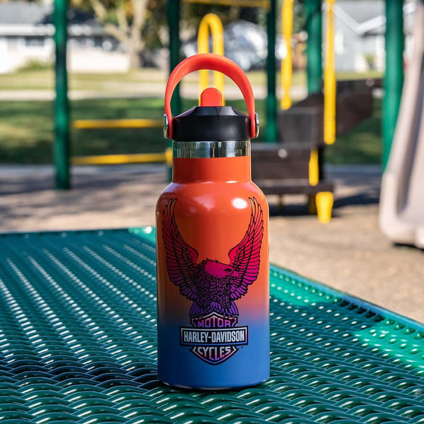 Harley-Davidson Kid's Vivid Eagle Stainless Steel 12 oz. Travel Mug, Orange/Blue HDX-98678