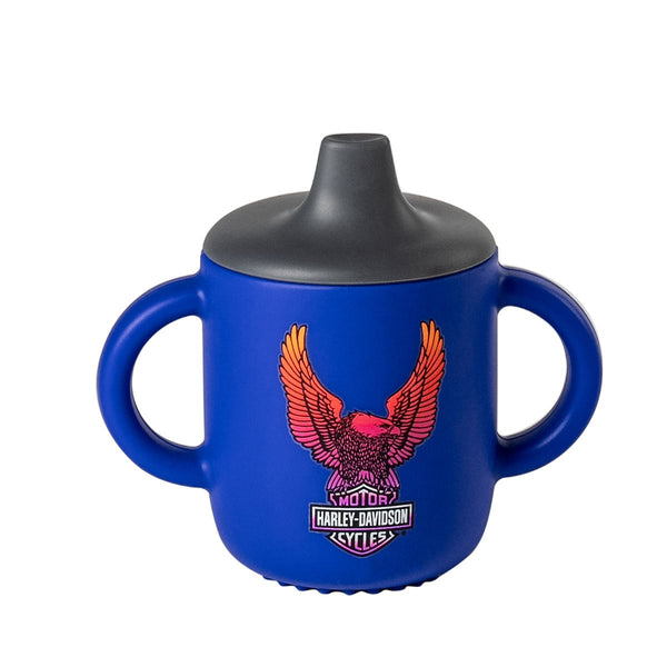 Harley-Davidson Kids' Vivid Eagle Silicone 6 oz. Sippy Cup, Blue/Black HDX-98680
