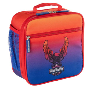 Harley-Davidson lunch bag with gradient design and eagle logo on a white background