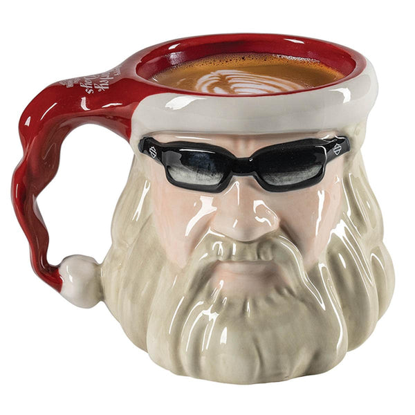 Harley-Davidson Sculpted Biker Santa 28 oz. Ceramic Mug, Santa Face HDX-98690