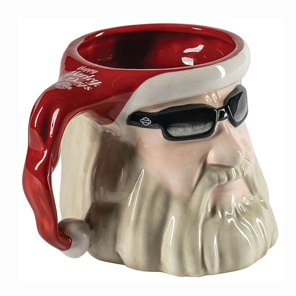 Harley-Davidson Sculpted Biker Santa 28 oz. Ceramic Mug, Santa Face HDX-98690
