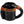 A glossy black ceramic mug shaped like a motorcycle helmet, featuring an orange stripe across the middle with the text 'HARLEY-DAVIDSON' in black.