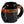 A glossy black ceramic mug shaped like a motorcycle tank, featuring an orange band around the middle with the text 'HARLEY-DAVIDSON' in black letters.