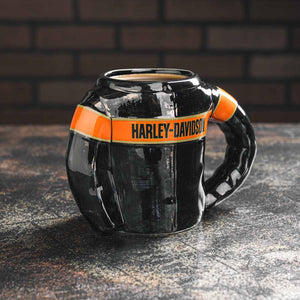 Harley-Davidson Men's Leather Jacket 20 oz. Ceramic Sculpted Mug, Black HDX-98693