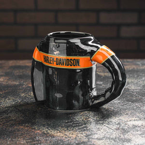 Harley-Davidson Men's Leather Jacket 20 oz. Ceramic Sculpted Mug, Black HDX-98693