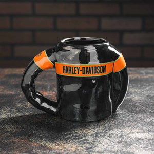 Harley-Davidson Men's Leather Jacket 20 oz. Ceramic Sculpted Mug, Black HDX-98693