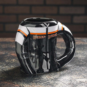Harley-Davidson Women's Leather Jacket 20 oz. Ceramic Sculpted Mug, Black HDX-98694