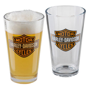 Harley-Davidson Core Bar & Shield Logo Pint Glass Set, 16 oz, HDX-98706