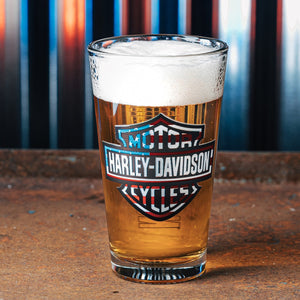 Harley-Davidson Americana RWB B&S Logo 16 oz. Single Pint Glass, HDX-98760