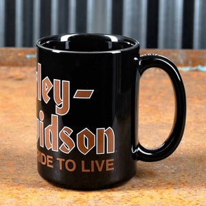 Harley-Davidson #1 Skull LTR-RTL 15 oz. Ceramic Mug, Black HDX-98762
