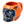 A ceramic mug shaped like a skull wearing an orange football helmet, with a dark blue skull face and a small Carolina Panthers logo on the side, shown on a white background.
