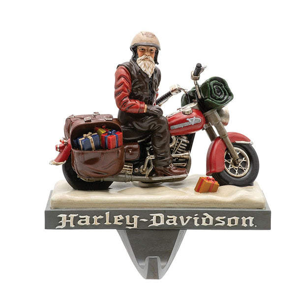 Harley-Davidson Holiday Polyresin Biker Santa 7.5" x 5" Weighted Stocking Holder, HDX-99310