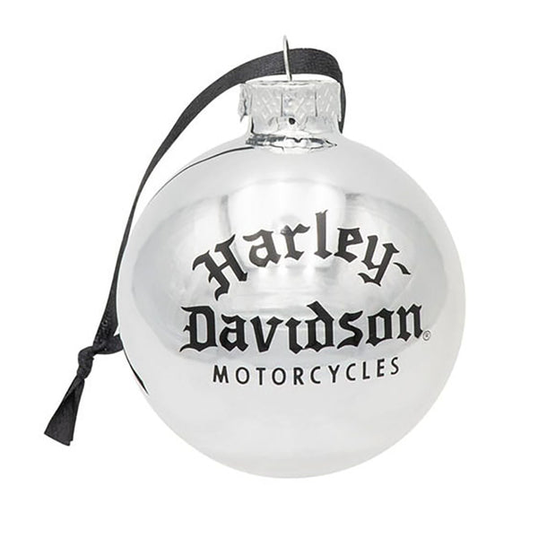 Harley-Davidson Holiday 4-Pack 2.5" Glass Ball Old English Ball Set, HDX-99312