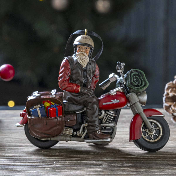 Harley-Davidson Sculpted Biker Santa  Holiday Ornament, 5.25" x 2" HDX-99316