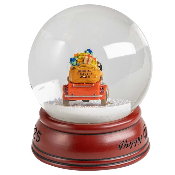 Harley-Davidson 2025 Dated Biker Santa Christmas 5.75" Glass Snowglobe, Red HDX-99346