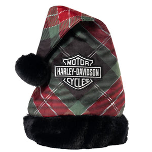 Plaid dog coat with Harley-Davidson logo on a white background