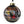 Christmas ornament with a Harley Davidson store and Santa Claus reflection