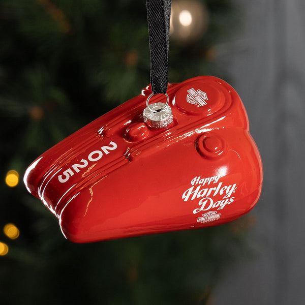 Harley-Davidson 2025 Dated Blown Glass Gas Tank Christmas Ornament, Red HDX-99358