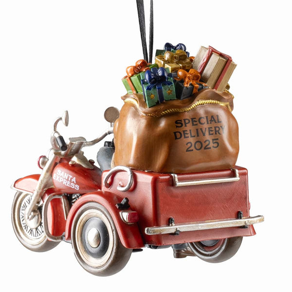 Harley-Davidson 2025 Dated Sculpted Biker Santa Hand Painted Polyresin Christmas Ornament, HDX-99359