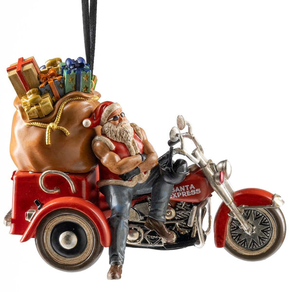 Harley-Davidson 2025 Dated Sculpted Biker Santa Hand Painted Polyresin Christmas Ornament, HDX-99359