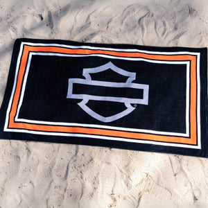 Harley-Davidson Open B&S Logo Ultra-Soft 36"x68" Oversized Beach Towel, Orange/Black HDX-99373